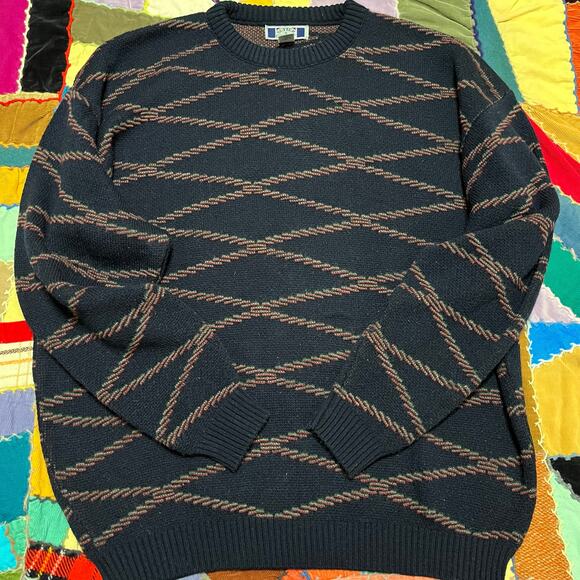 Sutter and Grante Zig Zag Striped Faded Black Sweater XL - Picture 1 of 7